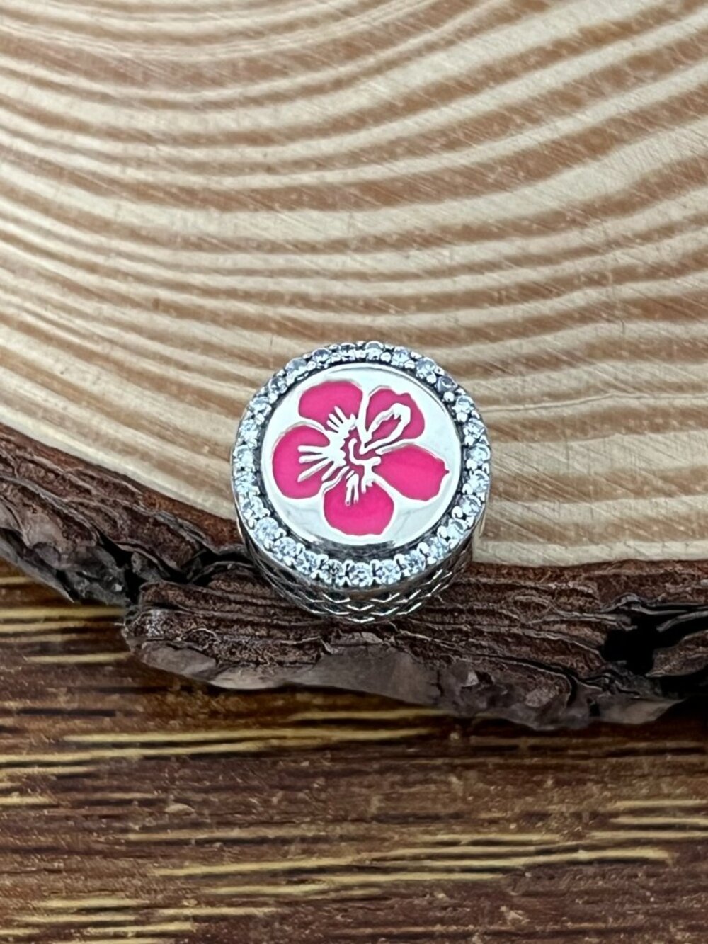 Pandora Hawaii Hibiscus brackenridgei Exclusive Bead Charm S925 Silver Charm